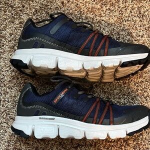 Skechers Men’s Dark Blue and Orange Sneakers